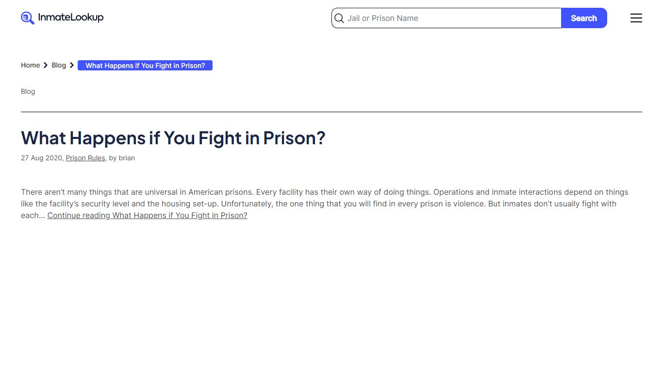 What Happens if You Fight in Prison? - Inmate Lookup
