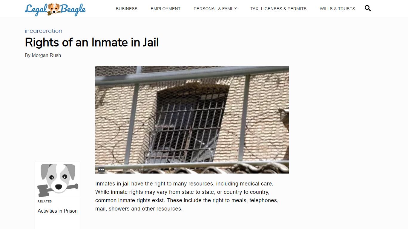 Rights of an Inmate in Jail | Legal Beagle
